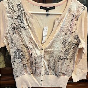 White House Black Market Snake Print Cardigan